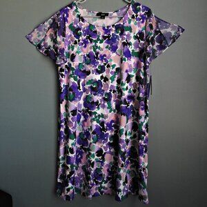 AGB Women’s Size Large Flutter Short Sleeve Dress Knee Length Dress